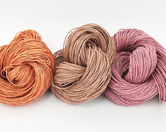 Bulky Paper Twine: Coral, Blush and Dusty Pink - 190 yards (175m) - DIY, Crafts, Gift Wrapping, Knitting, Weaving, Craft Supply