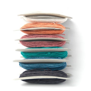 Paper Yarn - Paper Twine - Set of 6 Dusty Pop Colors (6 x 11 yards) - vegan, ecofriendly, washable - DIY, knit, giftwrap, basketry