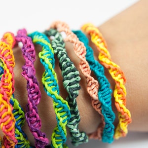 DIY Kit: Paperyarn Friendship Bracelets Fun and Easy Personalize Choose 4 colors Great Gift DIY, Crafts, Kids image 4