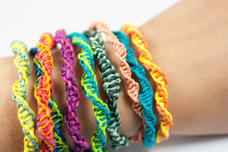 DIY Kit: Paperyarn Friendship Bracelets Fun and Easy Personalize Choose 4 colors Great Gift DIY, Crafts, Kids image 4