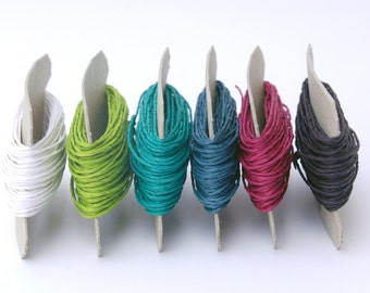 Paper Yarn - Paper Twine - Set of 6 Pop Colors (6 x 11 yards)