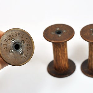 3 Vintage Bobbins - Spools - DUNLOP - Store your twines and ribbons with style or use for photoshoots - OOAK