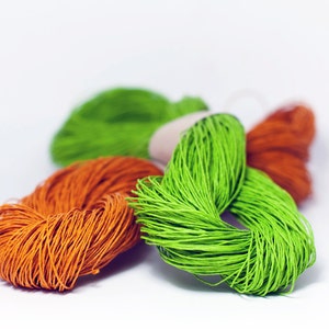 Paper Yarn Paper Twine: Orange Knit, Crochet, Textile Arts, DIY Supply, Gift Wrap, Weave Washable and Eco-Friendly image 4