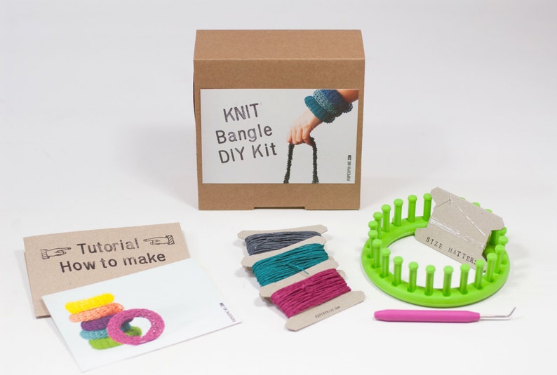 DIY Kit: Knit Bangle personalize and choose 3 colors fun and easy no knitting skills required makes a great gift, too image 2