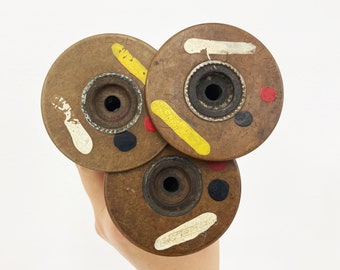 3 Vintage Bobbins - Spools - Store your twines and ribbons with style or use for photoshoots - OOAK 703/1
