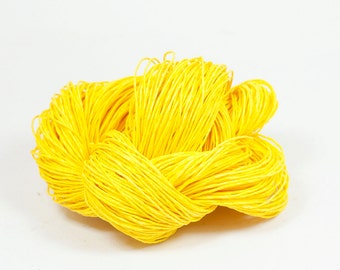 Paper Yarn - Paper Twine: Yellow - Knit, Crochet, Textile Arts, DIY Supply, Gift Wrap, Weave - Washable and Eco-Friendly