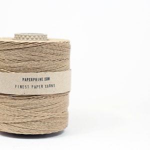 Strong Paper Twine / Paper Yarn in Natural-Kraft Knit, Crochet, Weave, Gift Wrap, Fiber Arts, DIY Supply Handwash Ecofriendly image 2