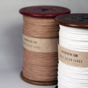 Medium Paper Twine on an Old Vintage Bobbin / available in White and Natural/Kraft image 1