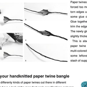 Anleitung / Tutorial: Strickarmreif Armreif aus Papierschnur ohne Strickkenntnisse einfach mit dem Strickring aus Papierschnur Bild 3