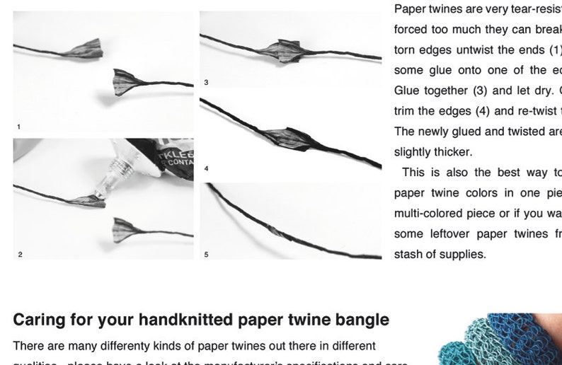 Anleitung / Tutorial: Strickarmreif Armreif aus Papierschnur ohne Strickkenntnisse einfach mit dem Strickring aus Papierschnur Bild 3