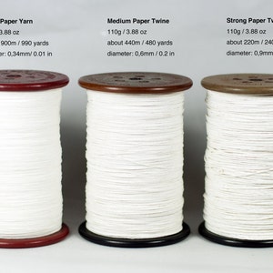 Medium Paper Twine on an Old Vintage Bobbin / available in White and Natural/Kraft image 4