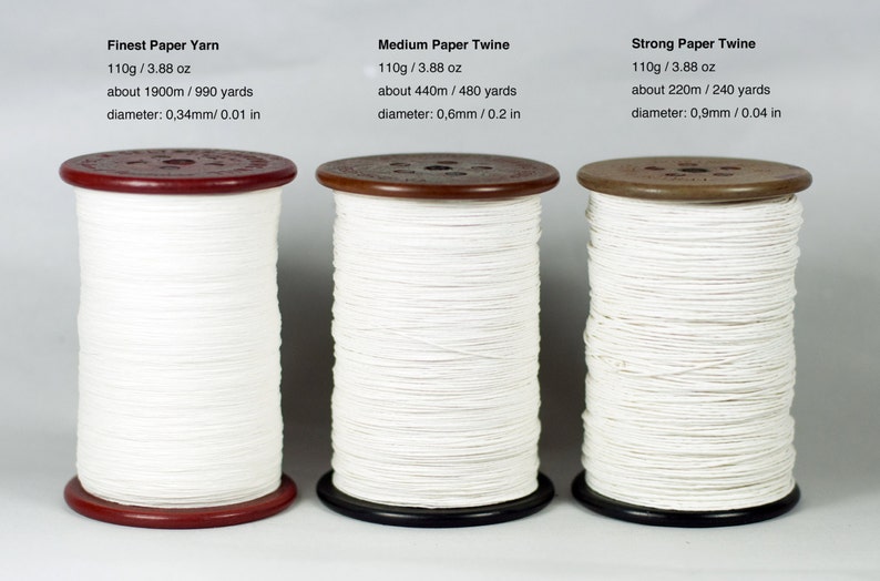 Medium Paper Twine on an Old Vintage Bobbin / available in White and Natural/Kraft image 4