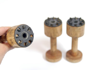 3 Old Gear Bobbins - Vintage Spools - Photo props, storage and decoration  - OOAK