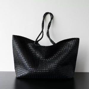 Handgewebte Tasche, Handtasche mit großem Fassungsvermögen, Leder Hobo bag minimalistische Tasche Geschenk für die Frau
