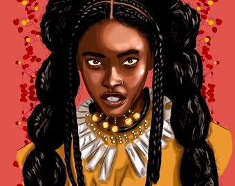 Ilustración digital de la reina negra