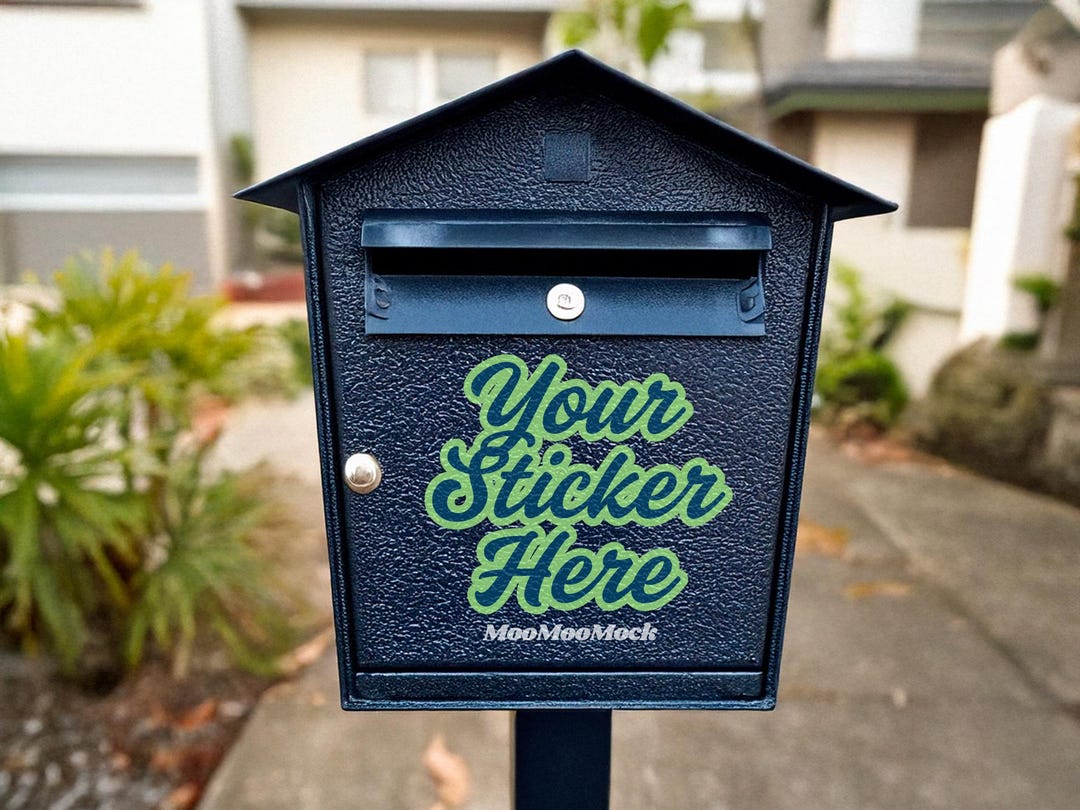 Mail Drop Sticker Mailbox Sticker Mockup - Canva Drag and Drop (digital Download, PNG ...