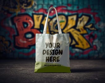 Tote Bag Mockup - Canva Drag and Drop (Digital Download, PDF and PNG Files)