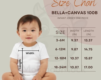 編集可能なベビー幼児服サイズ表テンプレートCanva、子供服サイズ