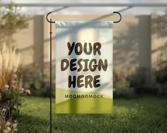 Mockup tuinvlag: slepen en neerzetten in canva (digitale download, pdf- en png-bestanden)