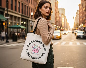 Tote Bag Mockup - Canva Drag and Drop (Digital Download, PNG File)