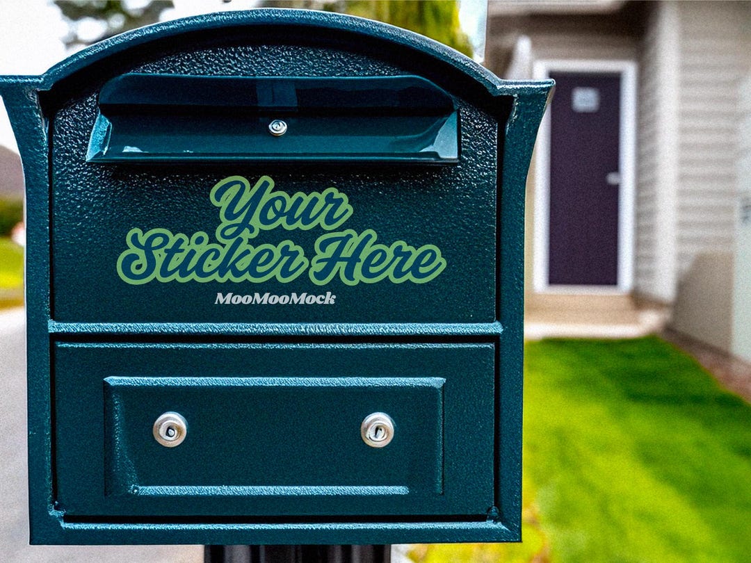 Mailbox Sticker Mockup - Canva Drag and Drop (digital Download, PNG ...