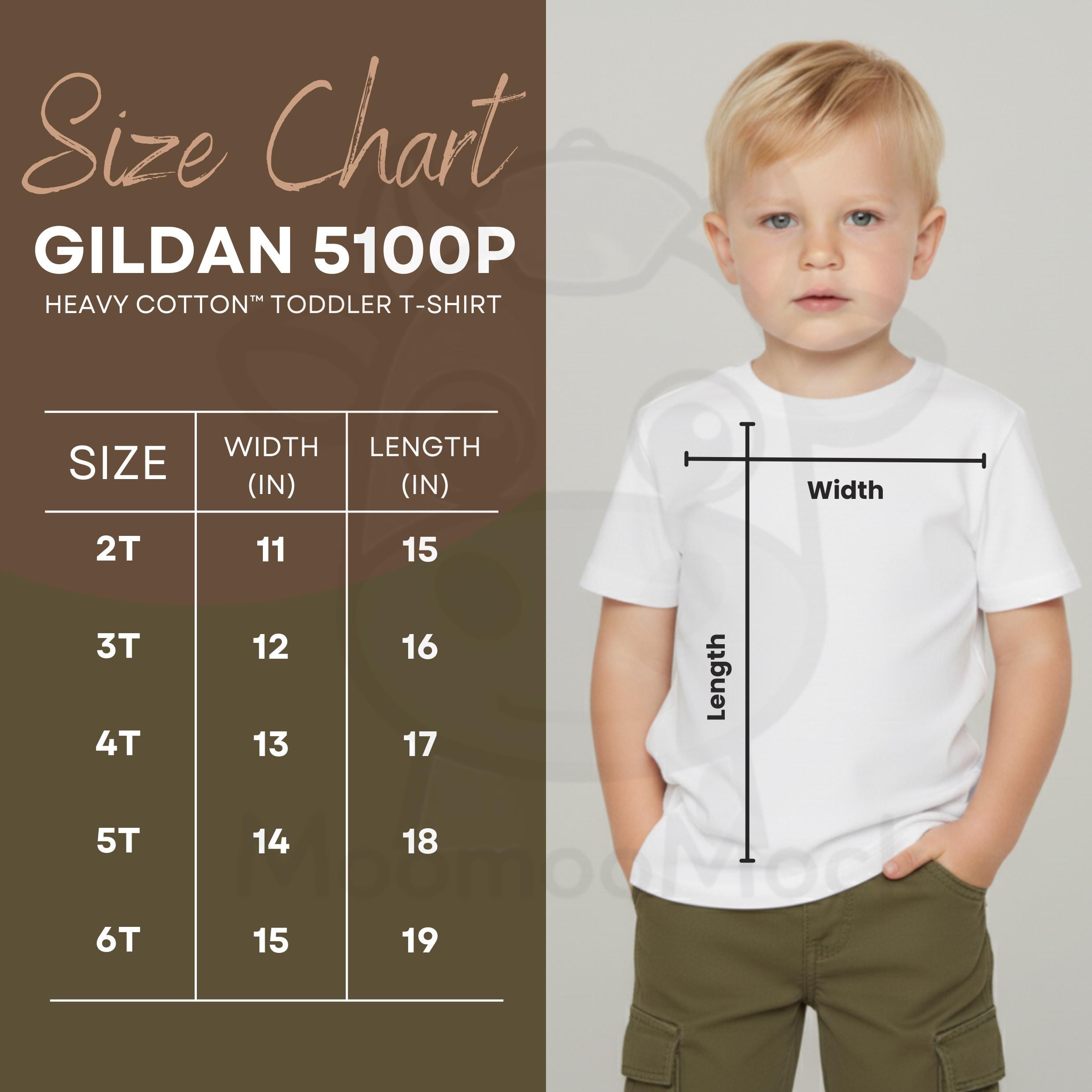 Gildan 5100P Size Chart - Heavy Cotton Toddler T-shirt (digital