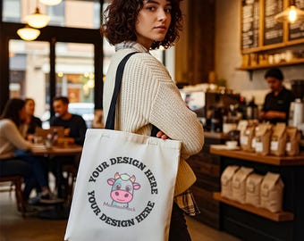 Tote Bag Mockup - Canva Drag and Drop (Digital Download, PNG File)