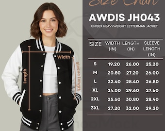 Semi-editable Just Hoods by Awdis JHA043 Size + Color Chart