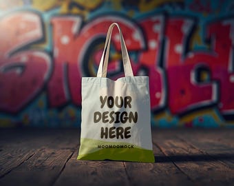 Tote Bag Mockup - Canva Drag and Drop (Digital Download, PDF and PNG Files)