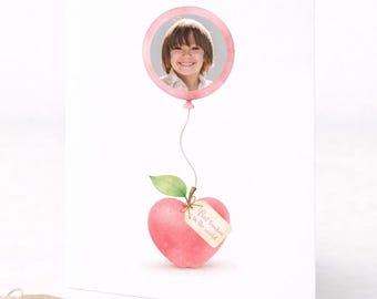 Tarjeta de San Valentín para maestros: Plantilla fotográfica personalizada de Canva, frase "El mejor maestro del mundo" (descarga digital)