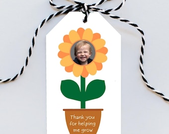 Etiqueta de regalo personalizada para maestros: plantilla editable de Canva, regalo de fin de curso o de agradecimiento para maestros. Agrega la foto de tu hijo/a y descarga instantánea.