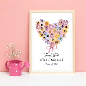 Personalized Teacher Thank You Gift - Editable Class Photo Print - End of Year Appreciation from Students - Canva Template