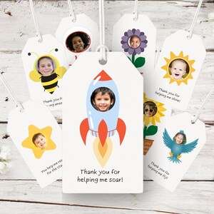 Etiquettes cadeaux personnalisées pour professeur - Modèle canva modifiable, 8 modèles avec téléchargement de photos - Cadeau de fin d'année ou de remerciement - Téléchargement immédiat