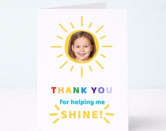 Personalized Teacher Thank You Photo Card: Editable Canva Template (A5 Digital Download)