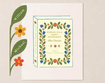 Personalized Teacher Retirement Gift from Whole Class, Editable Teacher Appreciation Card or Print with Student Names, Canva Template