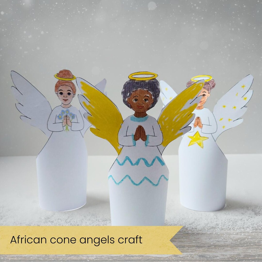 African Cone Angels Craft Activity, Printable Instant Download - Etsy