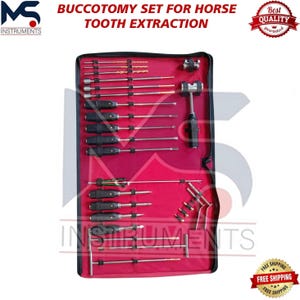 Horse Buccotomy Set Veterinary Instruments Tooth Extraction Kit Equine Dental