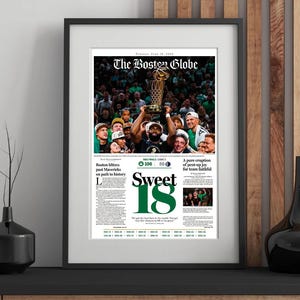 2024 Boston Celtics 'Sweet 18' Mistrzowie NBA | Wydrukowana pierwsza strona gazety