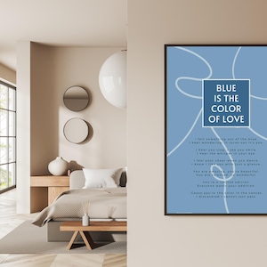 Blue is the Color of Love - Romantic Poetry Art | Inspired by Harry Styles | Digital Love Poem for Music and Art Lovers