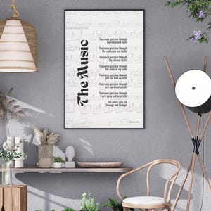 The Music - Inspirational Poetry Print for Music Lovers Motivational Digital Wall Art for Musicians and Dreamers