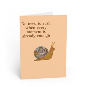 Carte de voeux, carte d'escargot avec texte d'inspiration