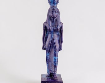 Lapis Lazuli Ancient Egyptian Goddess Isis Statue, Antique Replica Décor
