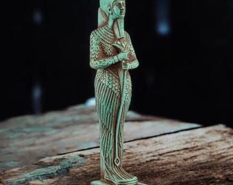 Egyptian Ptah Statue: Hand-Painted Stone Replica of God of Artists
