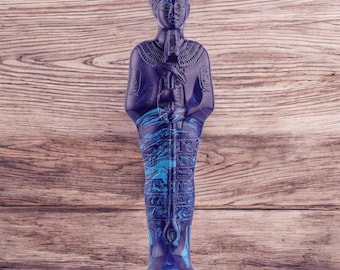 Lapis Lazuli Ptah Statue: Hand-Painted Egyptian God of Artists Replica