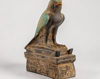 Egyptian Horus Falcon Statue, Museum Replica Mythology Decor, Pharaoh Figurine