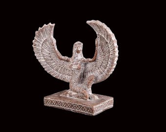 Egyptian Isis Statue with Open Wings, Stone Sculpture