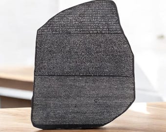 Rosetta Stone Replica Sculpture: Egyptian Art Wall Relief with Inscriptions