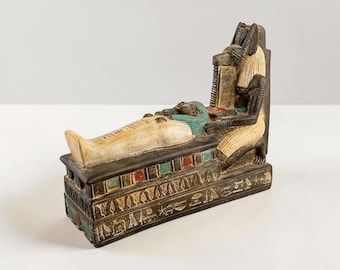 Anubis Jackal God Altar Statue – Egyptian Mummy Replica, Blue Stone Made in Egypt