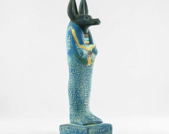 Estatua de Anubis de piedra, rara y única - Estatua de Anubis de una sola pieza, lujosa y cuidadosamente elaborada a mano en Egipto con amor.