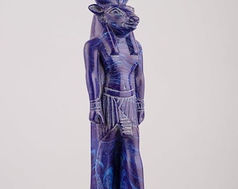 Lapis Lazuli Hathor Statue Replica – Museum Style Egyptian Sculpture